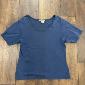 Smith & Hawken Blue Short Sleeve Cotton Shirt, Size Large